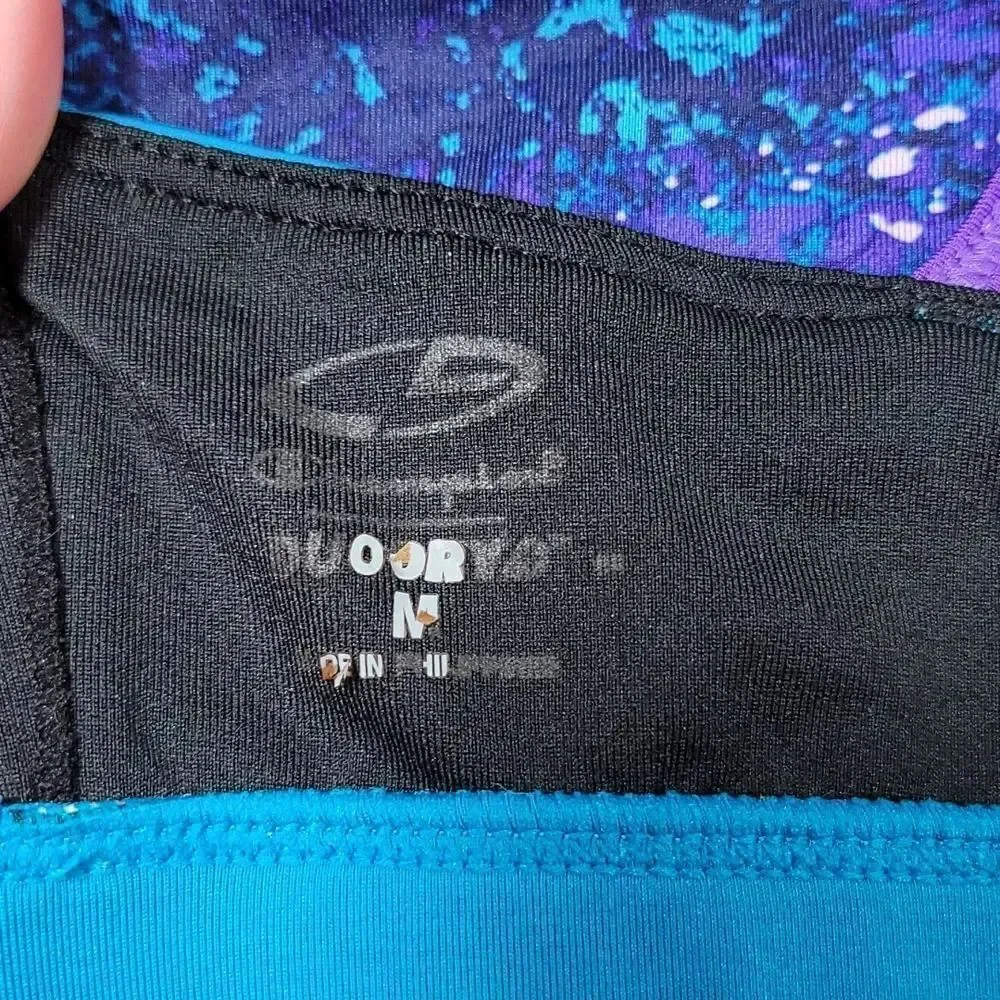 💜Champion Purple and Teal Athletic Bra Medium